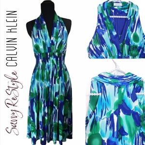 Calvin Klein | Watercolor Halter Dress Size 6